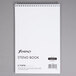 An Ampad white wirebound steno notebook with Gregg ruling and black text on the cover.