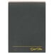 A black wirebound planner pad with gold lettering on the cover.