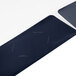 A rectangular navy blue Oxford pocket folder with white lines.