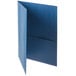 Oxford 57502 Letter Size 2-Pocket Embossed Paper Pocket Folder, Blue - 25/Box