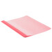 A pink file folder with a clear strip.