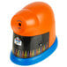 An orange and blue Elmer's CrayonPro electric pencil sharpener.