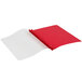 A red folder with a transparent sheet on the front.