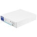 A white box with blue text reading "Oxford Clear Front Report Covers" and a blue lid.