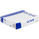 A white box with blue and white text reading "Oxford Gray 2-Pocket Embossed Paper Pocket Folders"