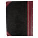 A Boorum & Pease black and red log book with a red cover.