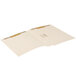 A white Pendaflex file folder with two gold tabs and a straight cut end tab.