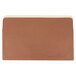 A brown file folder with a white strip.