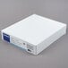 A white box with blue text reading "Oxford Letter Size 2-Pocket High Gloss Laminated Paper Pocket Folder"