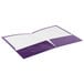 A purple and white Oxford file folder.