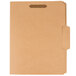 A brown file folder with 2 fasteners.