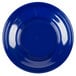 A close up of a cobalt blue Thunder Group melamine salsa dish.