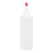 A 4 oz. plastic chef squeeze bottle with a red cap.