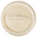 A beige porcelain lid with a handle.