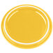 A yellow porcelain Bon Chef Cocotte Lid with a white rim.