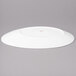 A white Bon Chef porcelain plate with a slanted oval shape.