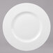 A white Bon Chef dinner plate with a wide rim.