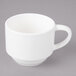 A white Bon Chef espresso cup with a handle.