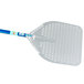 GI Metal A-41RF/60 Azzurra 16'' Anodized Aluminum Rectangular Perforated Pizza Peel with 23 1/2 inch Handle