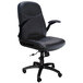 Mayline 6446AGBLT Big & Tall Black Executive Leather Pivot-Arm Chair