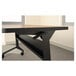 A black steel Safco Flip-n-Go seminar table base.
