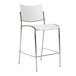 Mayline ESS2W Escalate White Plastic Stacking Stool with Chrome Base - 2/Case
