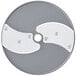 A Robot Coupe 3/64" slicing disc with two holes, one silver and one white.