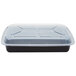 Newspring NC-989-B 58 oz. Black 8 1/2 inch x 11 1/2 inch x 1 1/2 inch VERSAtainer Rectangular Microwavable Container with Lid - 150/Case