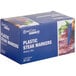A blue box of Royal Paper plastic steak markers with white text and images.