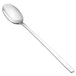 A close-up of a Walco 18/10 stainless steel iced tea spoon with a silver handle.