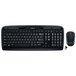 A black Logitech wireless keyboard and mouse.