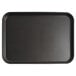 A black rectangular Cambro non-skid serving tray.