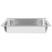 A stainless steel rectangular water pan with a square edge.