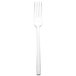 A close-up of a Walco stainless steel dinner fork with a white handle.