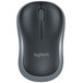 A Logitech M185 wireless black mouse.