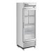 A True one section glass door reach-in refrigerator.