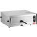A silver rectangular Avantco countertop pizza oven with knobs.