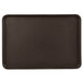 A rectangular black Cambro non-skid serving tray with a white border.