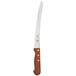 A Mercer Culinary Praxis bread knife with a rosewood handle.