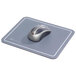 A Kelly Optical Gray Vinyl Mouse Pad with a computer mouse on it.