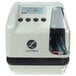 A Lathem LT5000 electronic time and date stamp machine in cool gray and black.