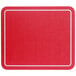 A red rectangular mouse pad with a white border.