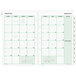 Day-Timer 87229 5 1/2 inch x 8 1/2 inch White / Green Monthly 2019 Planner Refill