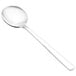 A close-up of a Walco stainless steel bouillon spoon with a long handle.