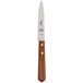 A Mercer Culinary Praxis paring knife with a rosewood handle.