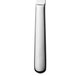 A close-up of a silver butter spreader with black lines on a white background.