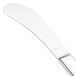 A Walco stainless steel butter spreader with a white handle.