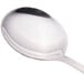 A close-up of a Walco Pacific Rim stainless steel bouillon spoon with a silver handle.