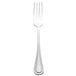 A close-up of a Walco Lisbon salad fork with a silver handle.