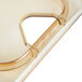A Carlisle amber plastic lid with a hinged handle.